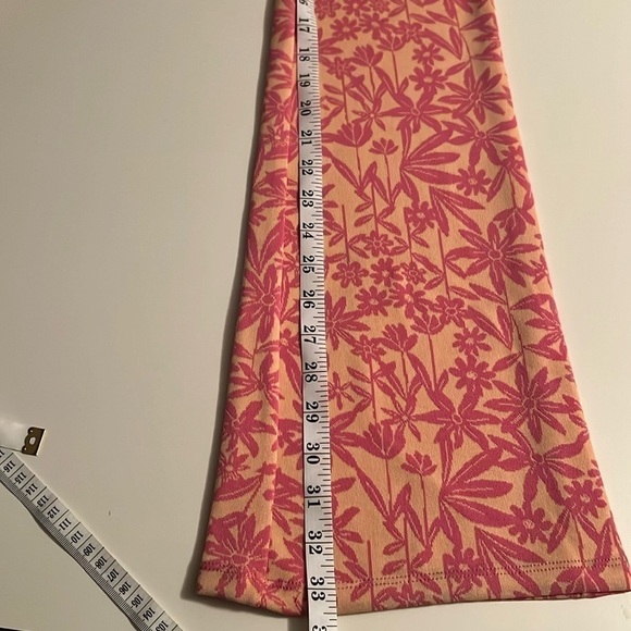 Zara Flared Jacquard’s pants Size L. floral stretchy  #100 - Picture 5 of 10